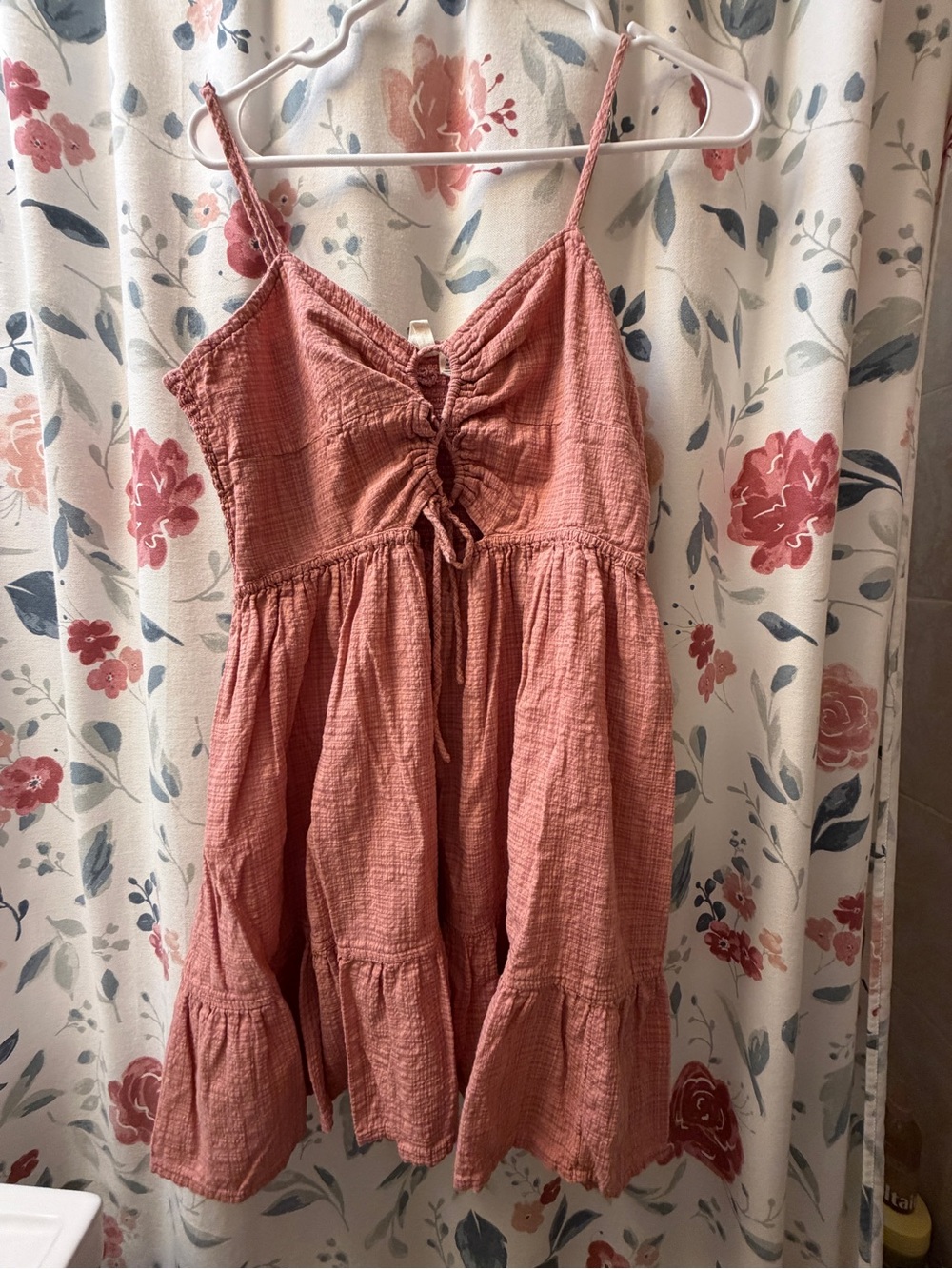 Roxy Girls' Dusty Rose Spaghetti-Strap Tiered Sundress